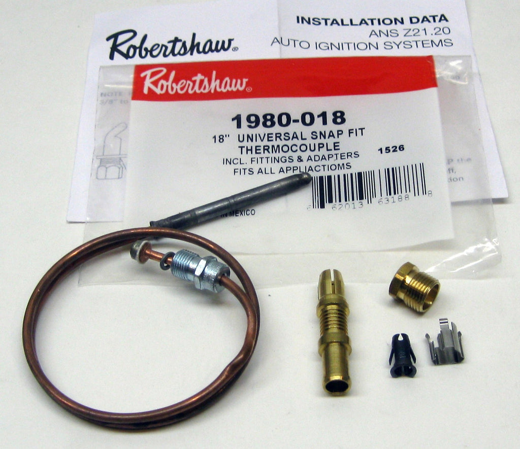 10 Pack of Robertshaw Thermocouple 18" 1980-018 Snap Fit Universal