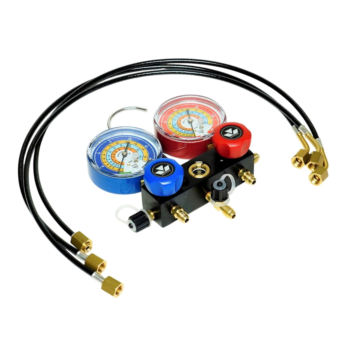 Aluminum Charging Manifold with 24" Hoses R600a R290 R134a HVAC Refrigeration