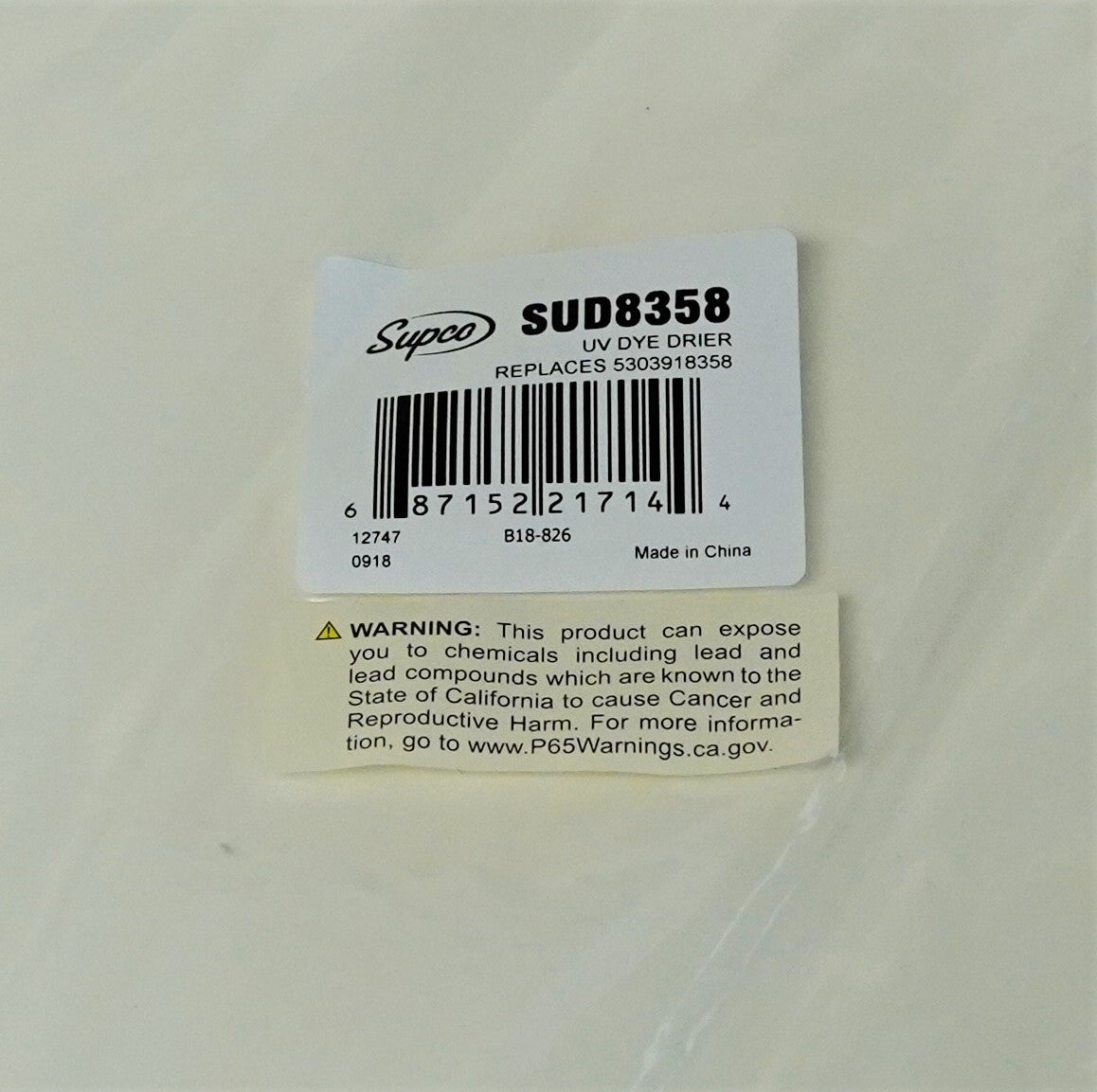 Supco SUD8358 for Electrolux Frigidaire 5303918358 Refrigerator UV Drier