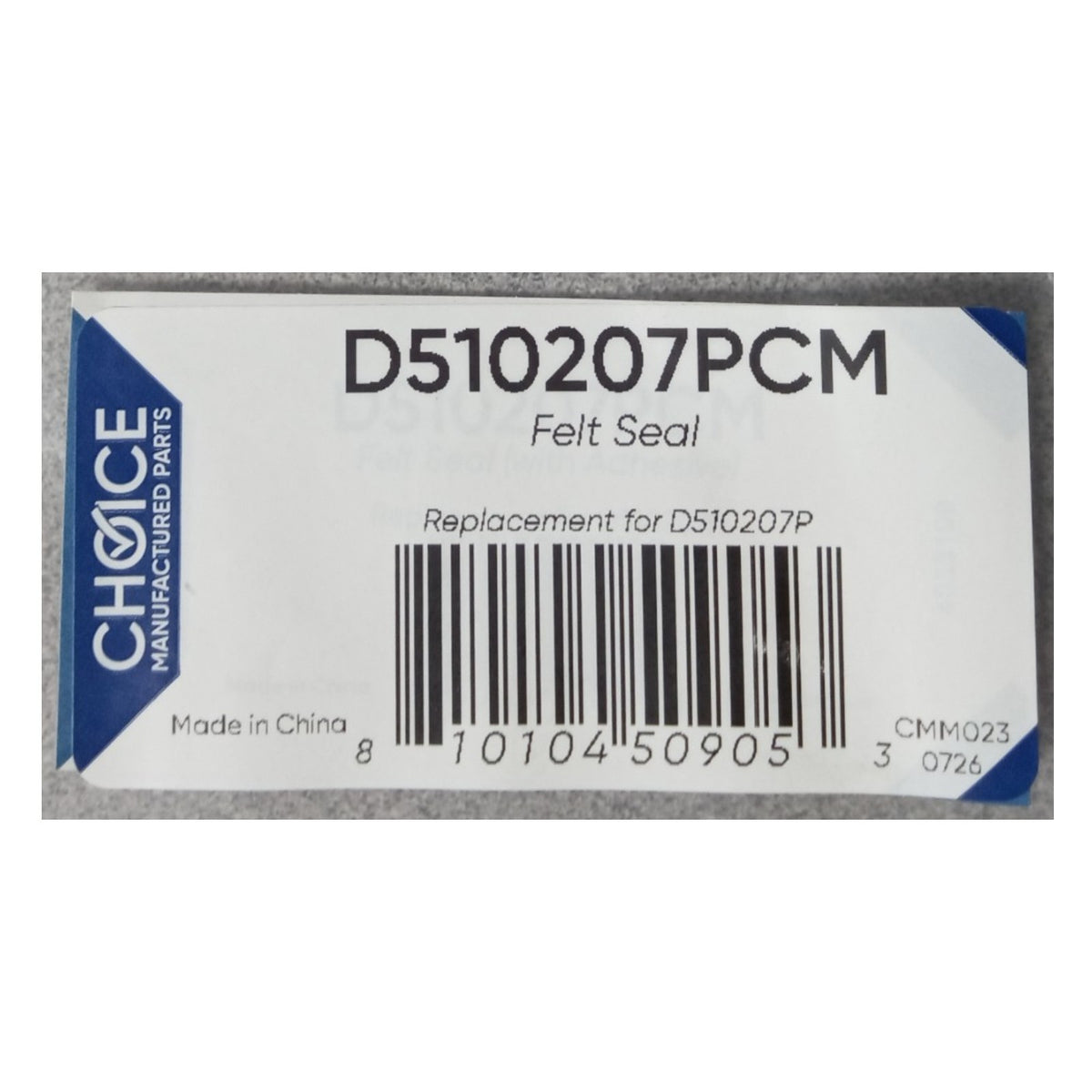 Choice D510207P Clothes Dryer Rear Drum Felt Seal with Filler for Speed Queen