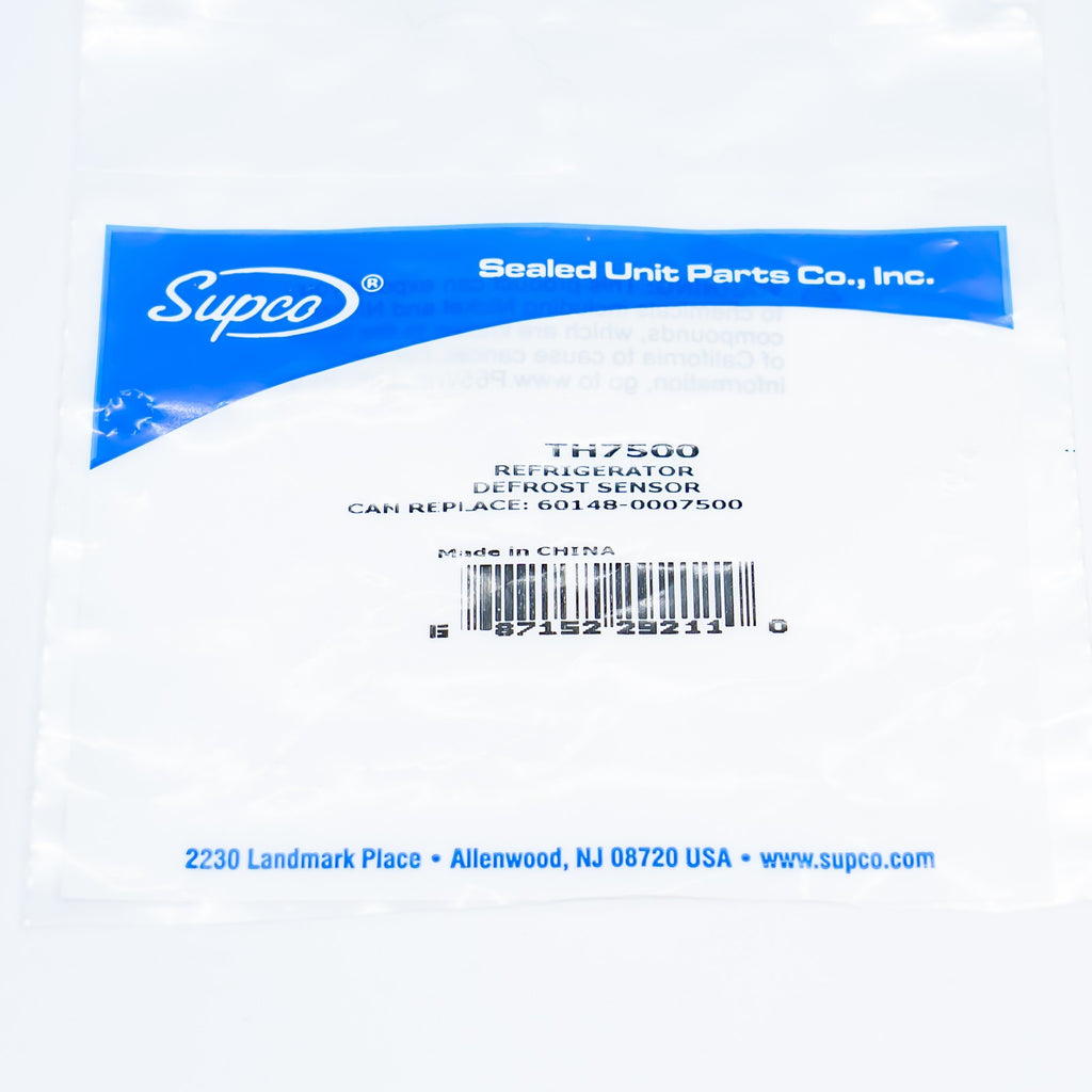 Supco TH7500 Refrigerator Defrost Sensor Thermistor for 6048-0007500 for Kenmore