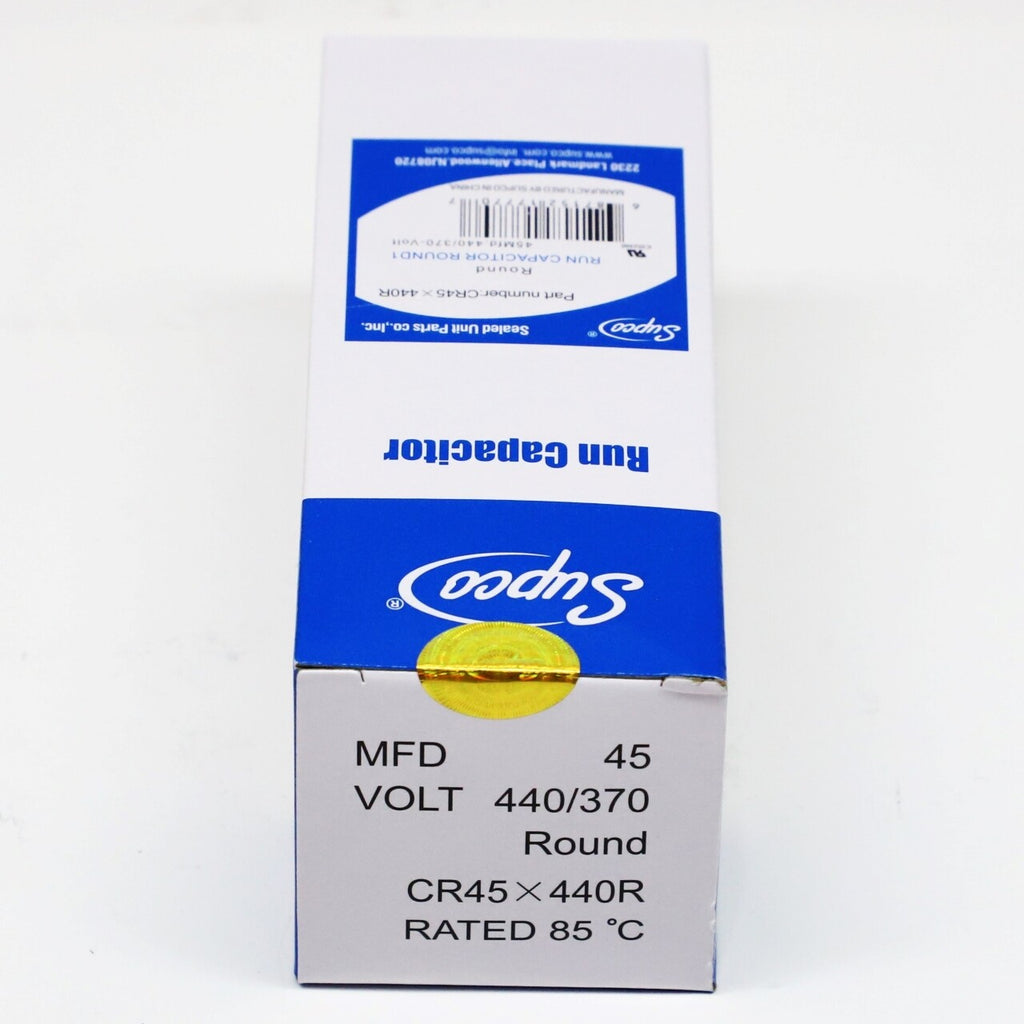 Supco CR45X440R HVAC Motor Round Run Capacitor 45 MFD 440 Volts