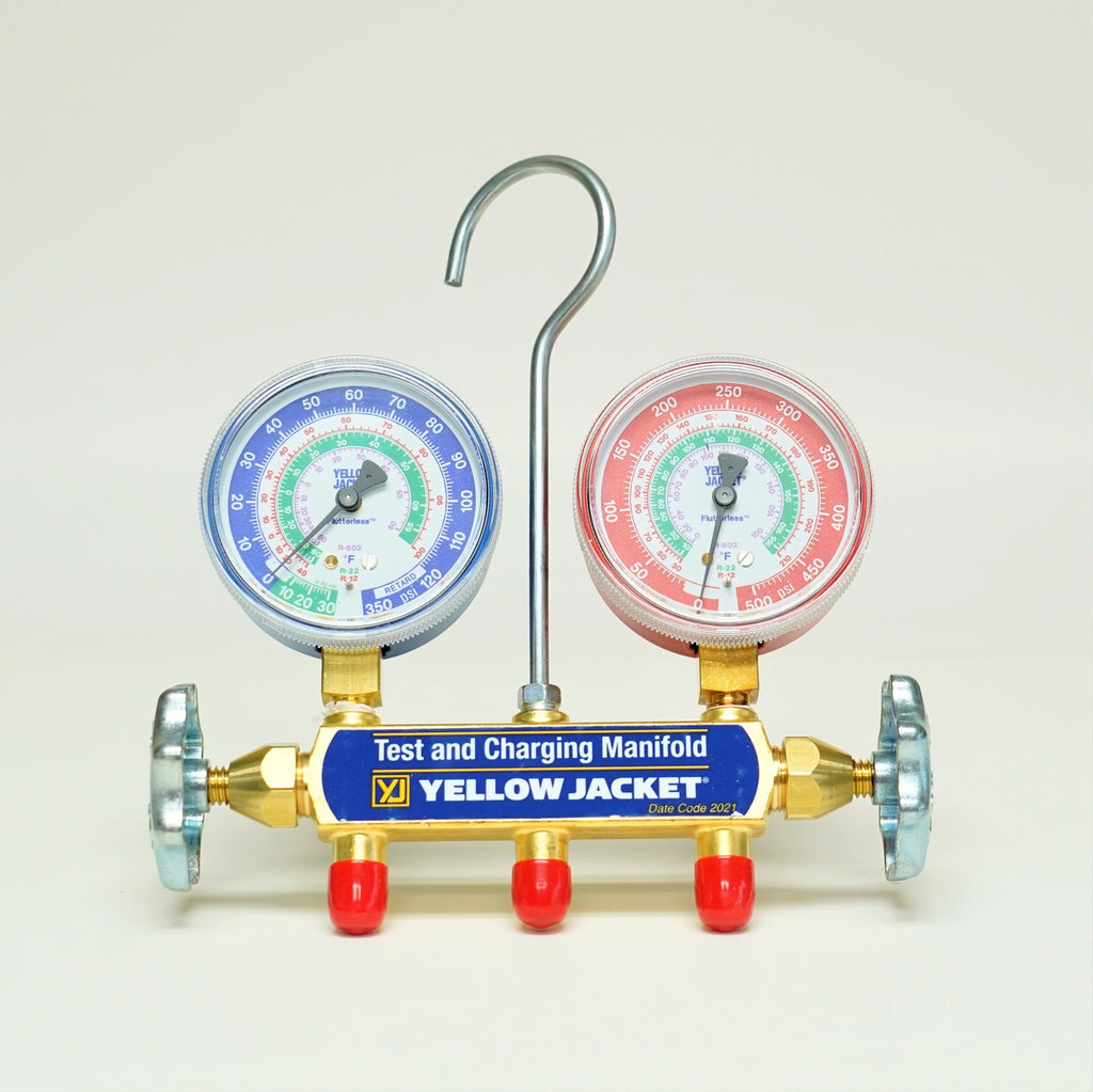 Yellow Jacket 41212 HVAC-R Charging Manifold with 2-1/2" Gauges for R12/22/502