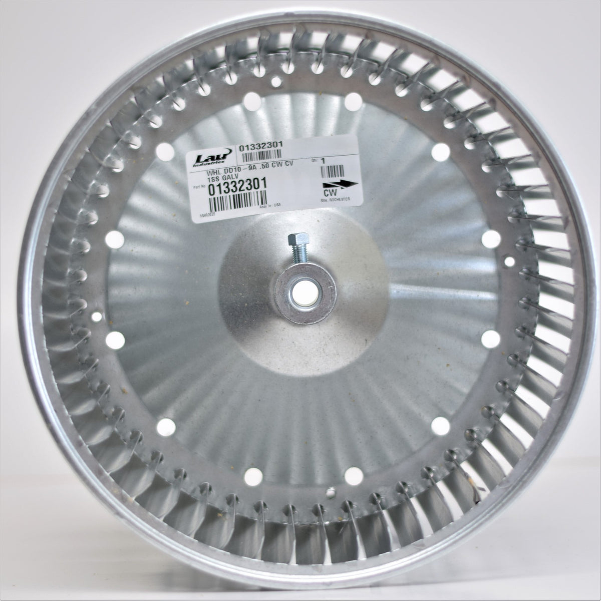 013323-01 Lau DD10-9A Blower Wheel Squirel Cage 10-5/8" x 9-1/2" x 1/2" CW