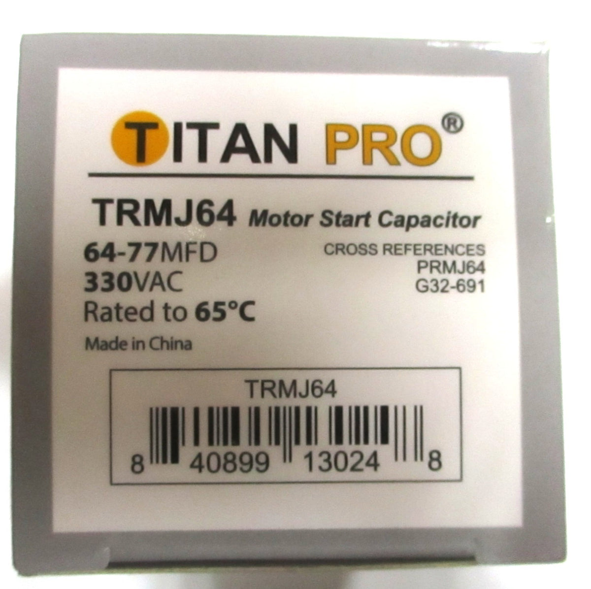 Packard PRMJ64 Motor Start Capacitor 64-77 MFD UF / 330 VAC