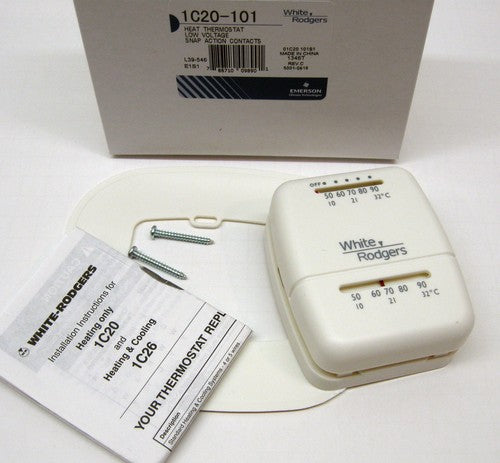 1C20-101 White Rodgers Wall Thermostat 24V Heat Only Economy Value