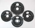Range Stove Black Porcelain Drip Pans Burner Bib Bowls Set 3 and 1