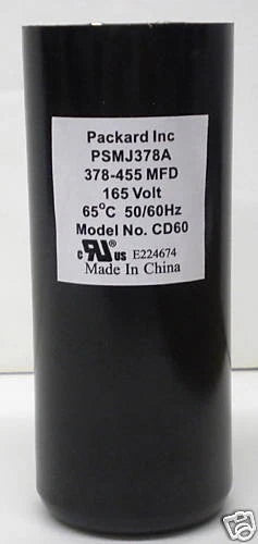 Packard PSMJ378A Motor Start Capacitor 378-455 MFD UF / 165 VAC