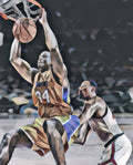 Shaquille O Neal Vs Wilt Chamberlain Abstract Art 1 - Poster | Canvas Wall Art Print