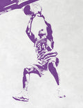 Shaquille O'Neal Los Angeles Lakers Pixel Art - Poster | Canvas Wall Art Print