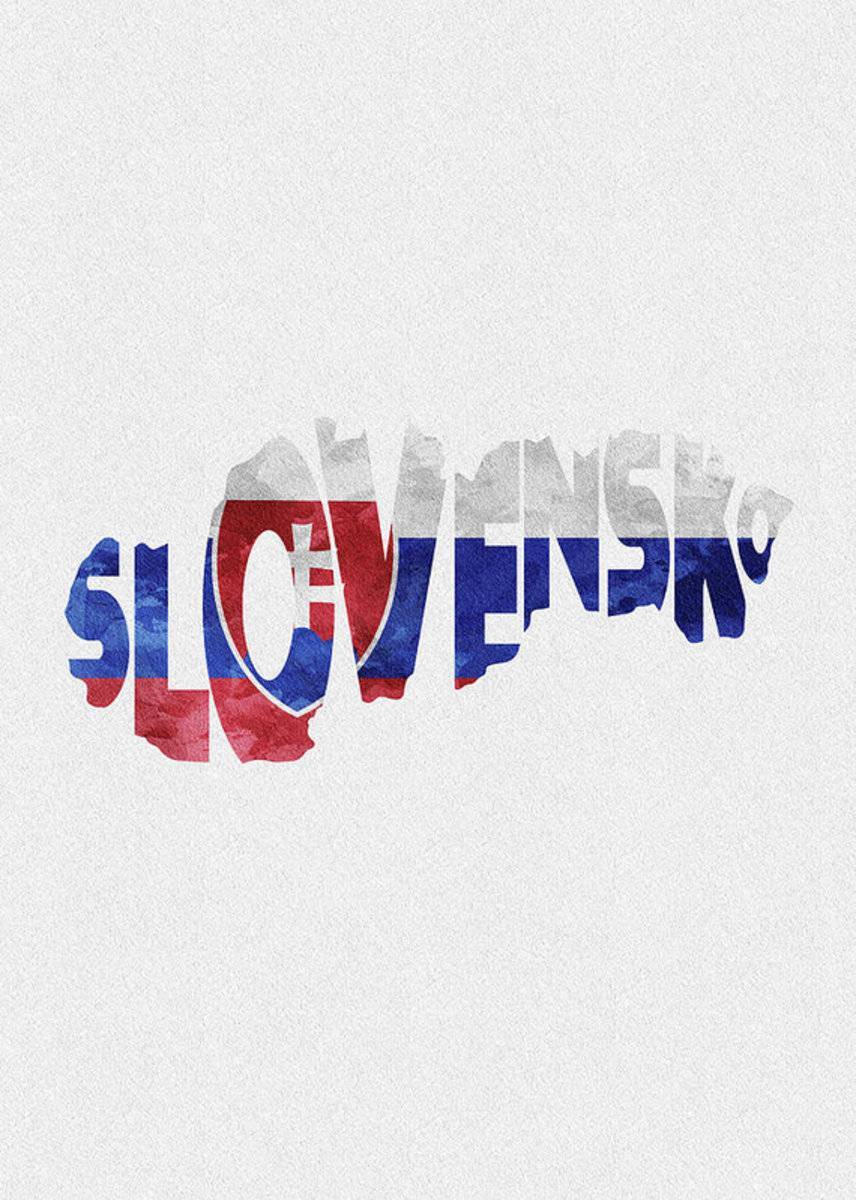Slovakia Typographic Map Flag - Poster | Canvas Wall Art Print