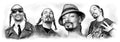 Snoop Dogg Group Art Drawing Sketch 30X85Cm - Rapper - Poster | Canvas Wall Art Print