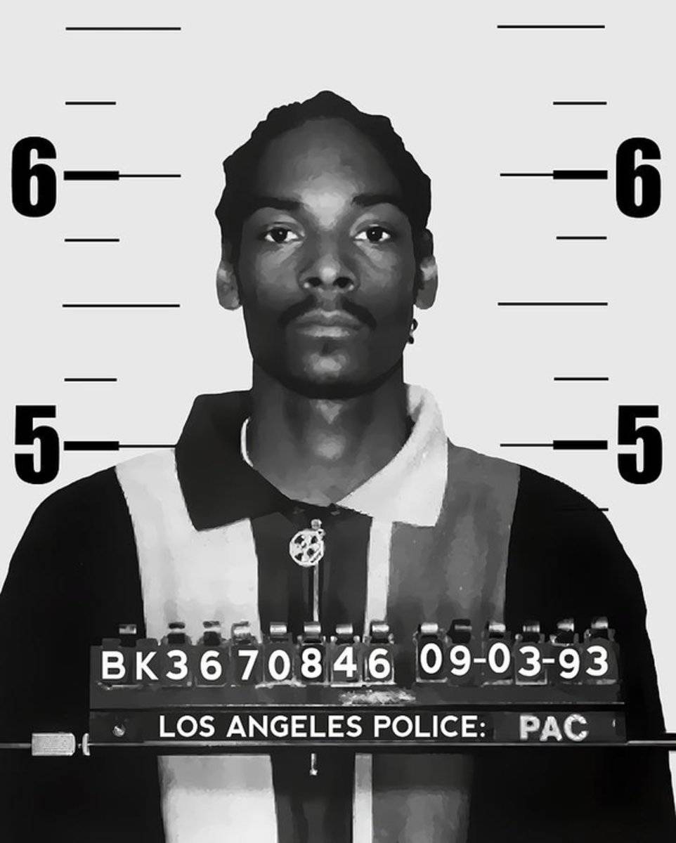 Snoop Dogg Mugshot 1993 - T-Shirt - Rapper - Poster | Canvas Wall Art Print