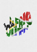 South Africa Typographic Map Flag - Poster | Canvas Wall Art Print
