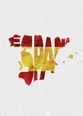 Spain Typographic Map Flag - Poster | Canvas Wall Art Print