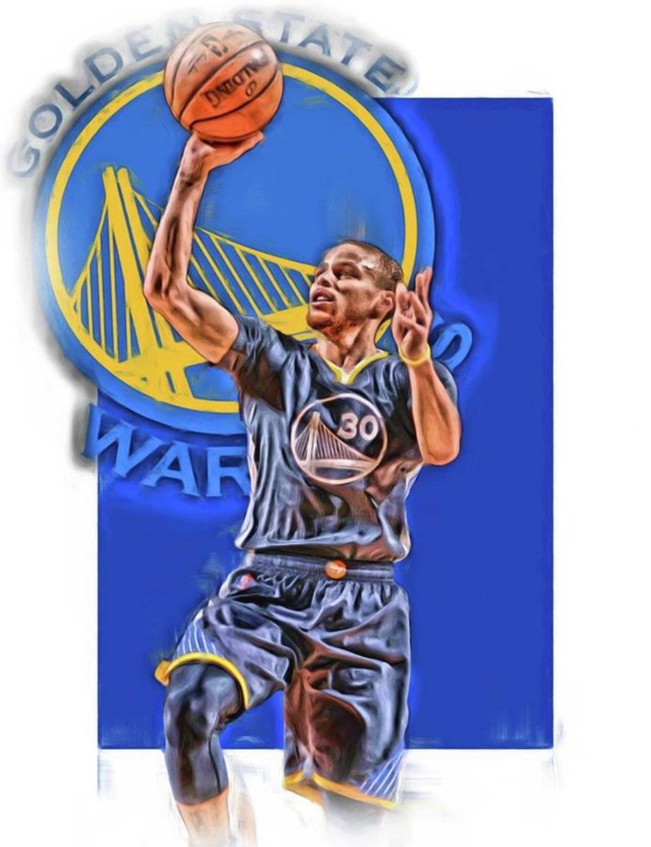 Stephen Curry Golden State Warriors Oil Art 2 - Poster | Canvas Wall Art Print