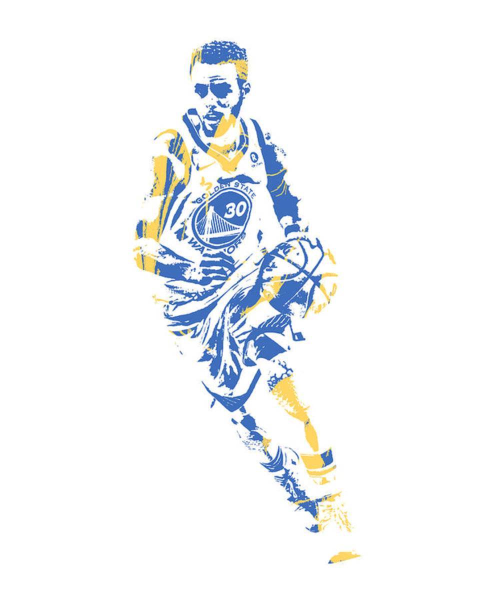 Stephen Curry Golden State Warriors Pixel Art 150 - Poster | Canvas Wall Art Print