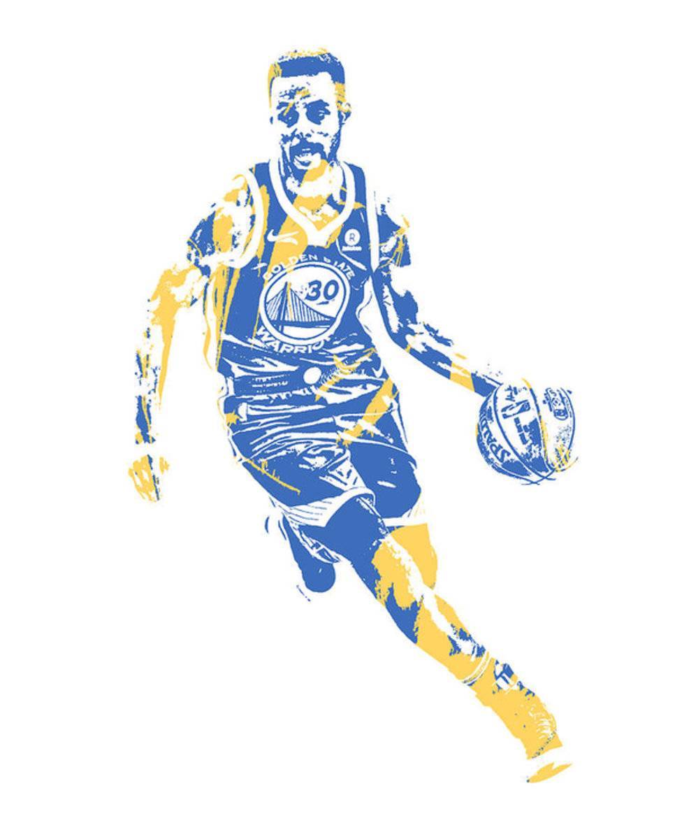 Stephen Curry Golden State Warriors Pixel Art 152 - Poster | Canvas Wall Art Print