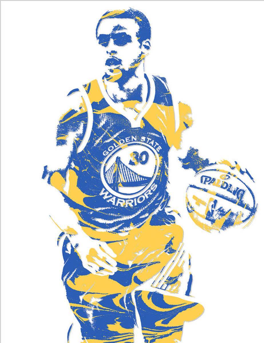 Stephen Curry Golden State Warriors Pixel Art 21 - Poster | Canvas Wall Art Print