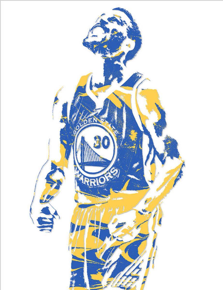 Stephen Curry Golden State Warriors Pixel Art 22 - Poster | Canvas Wall Art Print