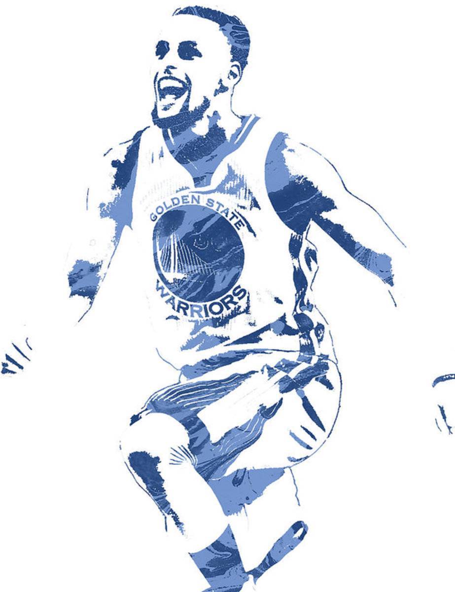 Stephen Curry Golden State Warriors Pixel Art 4 - Poster | Canvas Wall Art Print