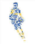 Stephen Curry Golden State Warriors Pixel Art 50 - Poster | Canvas Wall Art Print