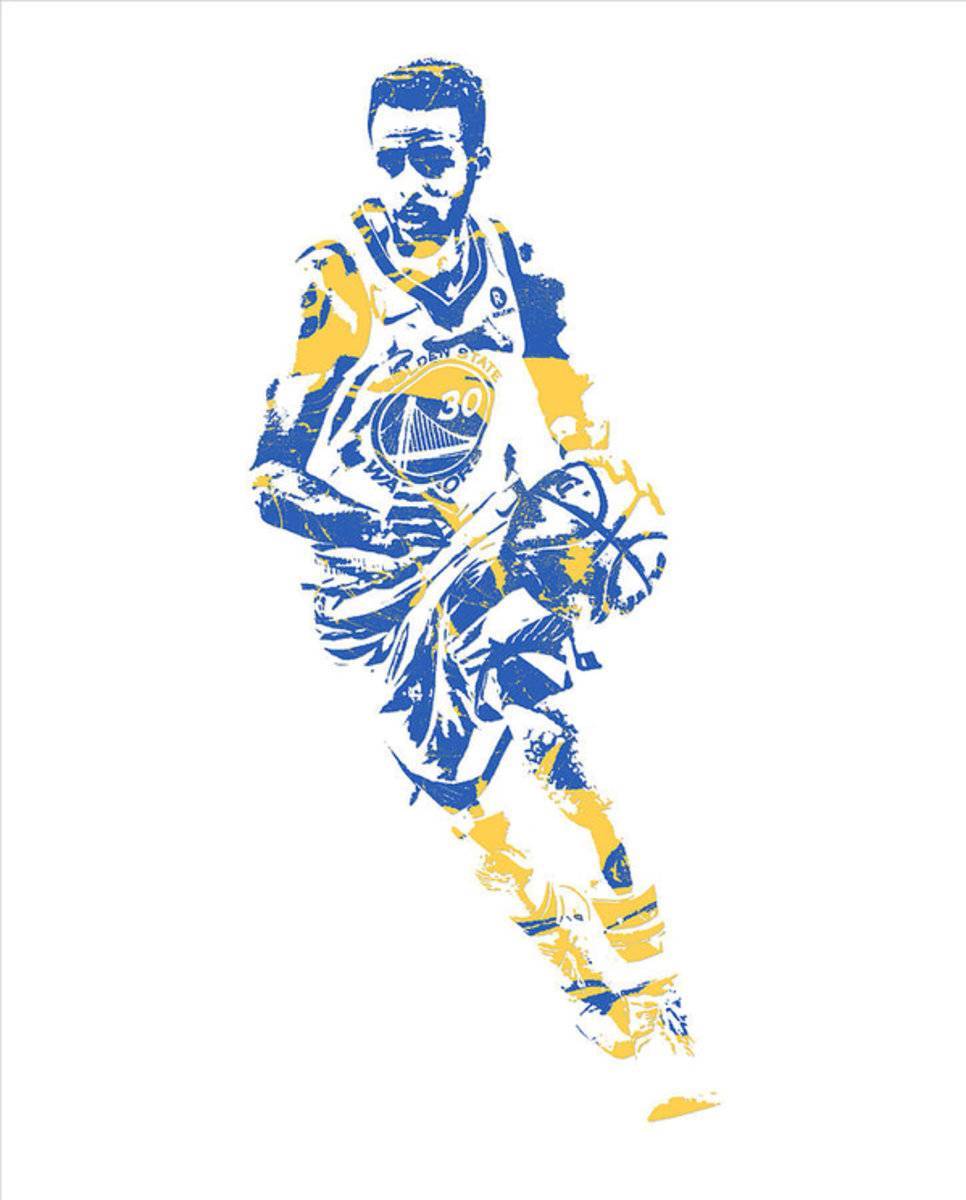Stephen Curry Golden State Warriors Pixel Art 50 - Poster | Canvas Wall Art Print