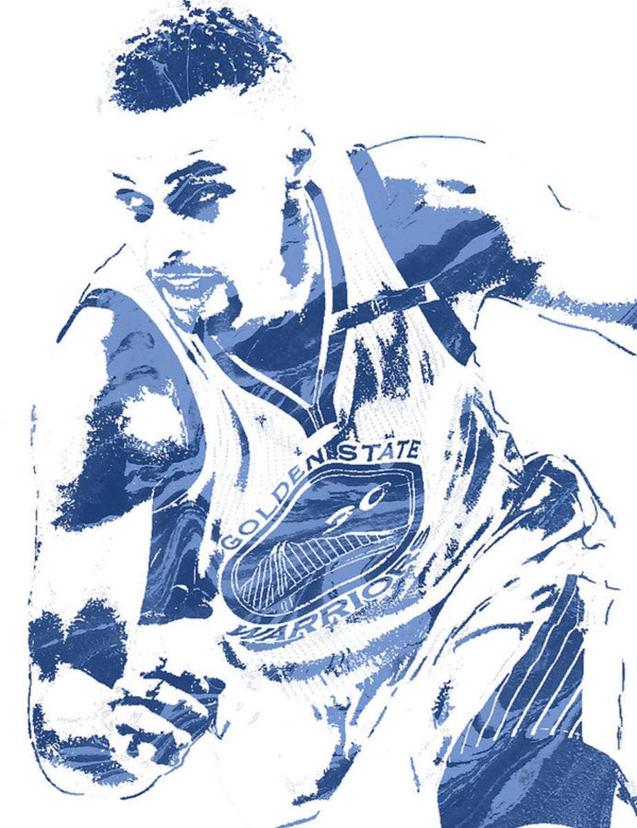 Stephen Curry Golden State Warriors Pixel Art 8 - Poster | Canvas Wall Art Print