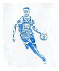 Stephen Curry Golden State Warriors Water Color Pixel Art 2 - Poster | Canvas Wall Art Print