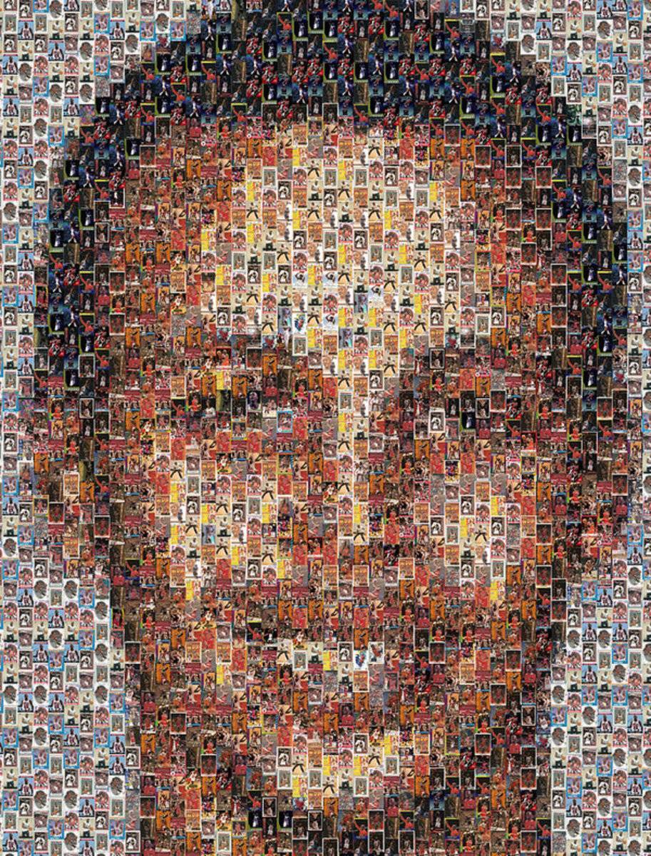 Stephen Curry Michael Jordan Card Mosaic - Poster | Canvas Wall Art Print