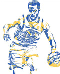 Stephrn Curry Golden State Warriors Pixel Art 81 - Poster | Canvas Wall Art Print