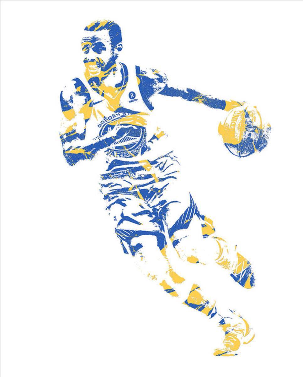 Stephrn Curry Golden State Warriors Pixel Art 83 - Poster | Canvas Wall Art Print