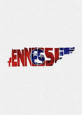 Tennessee Typographic Map Flag - Poster | Canvas Wall Art Print