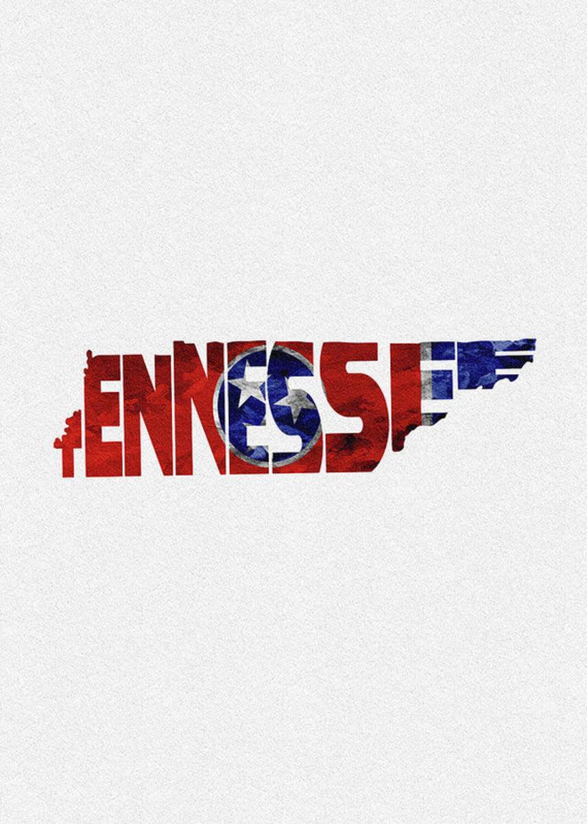 Tennessee Typographic Map Flag - Poster | Canvas Wall Art Print
