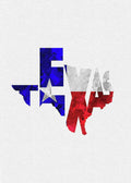 Texas Typographic Map Flag - Poster | Canvas Wall Art Print