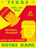 Texas Vs Notre Dame 1934 Program - Poster | Canvas Wall Art Print