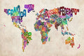 Text Map Of The World - Poster | Canvas Wall Art Print