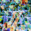 The Basketball Jump Shot In Abstract Cubism 20170328 Square - Poster | Canvas Wall Art Print