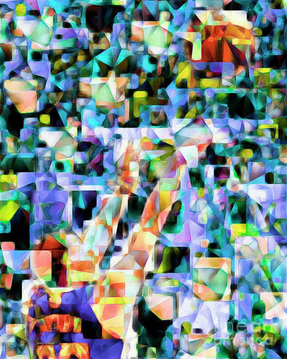 The Basketball Jump Shot In Abstract Cubism 20170328 - Poster | Canvas Wall Art Print