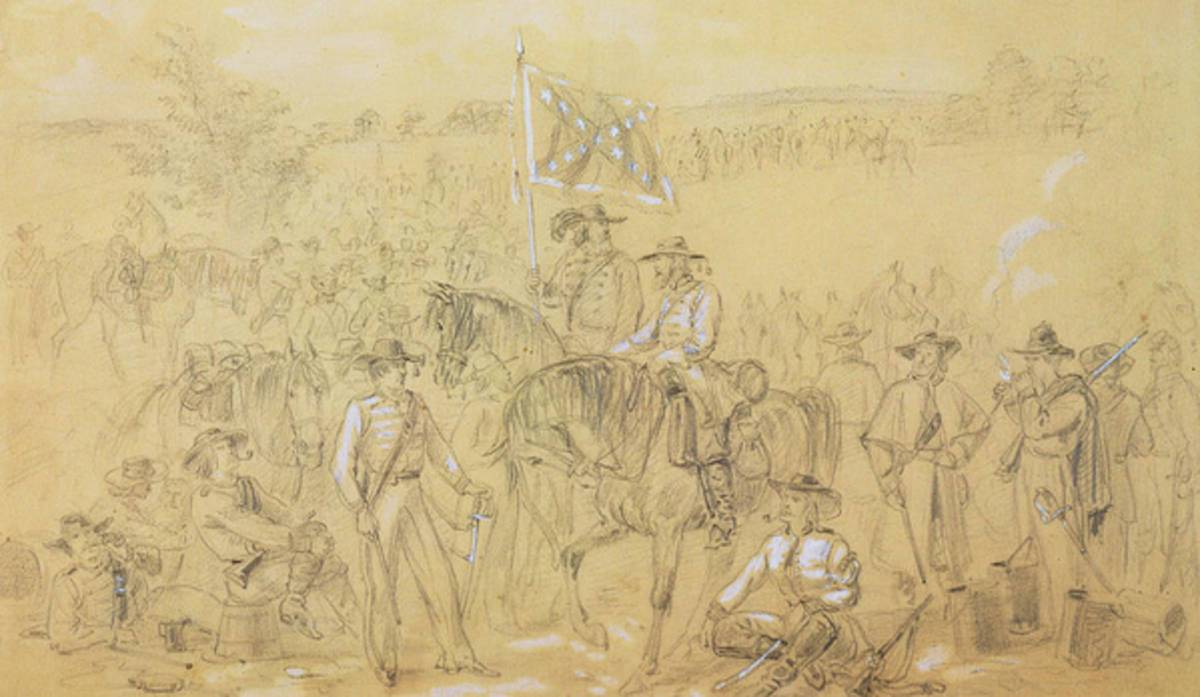 The First Virginia Cavalry At A Halt - Poster | Canvas Wall Art Print