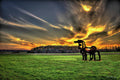 The Iron Horse Sunset 777 U G A Farming Landscape Art - Poster | Canvas Wall Art Print