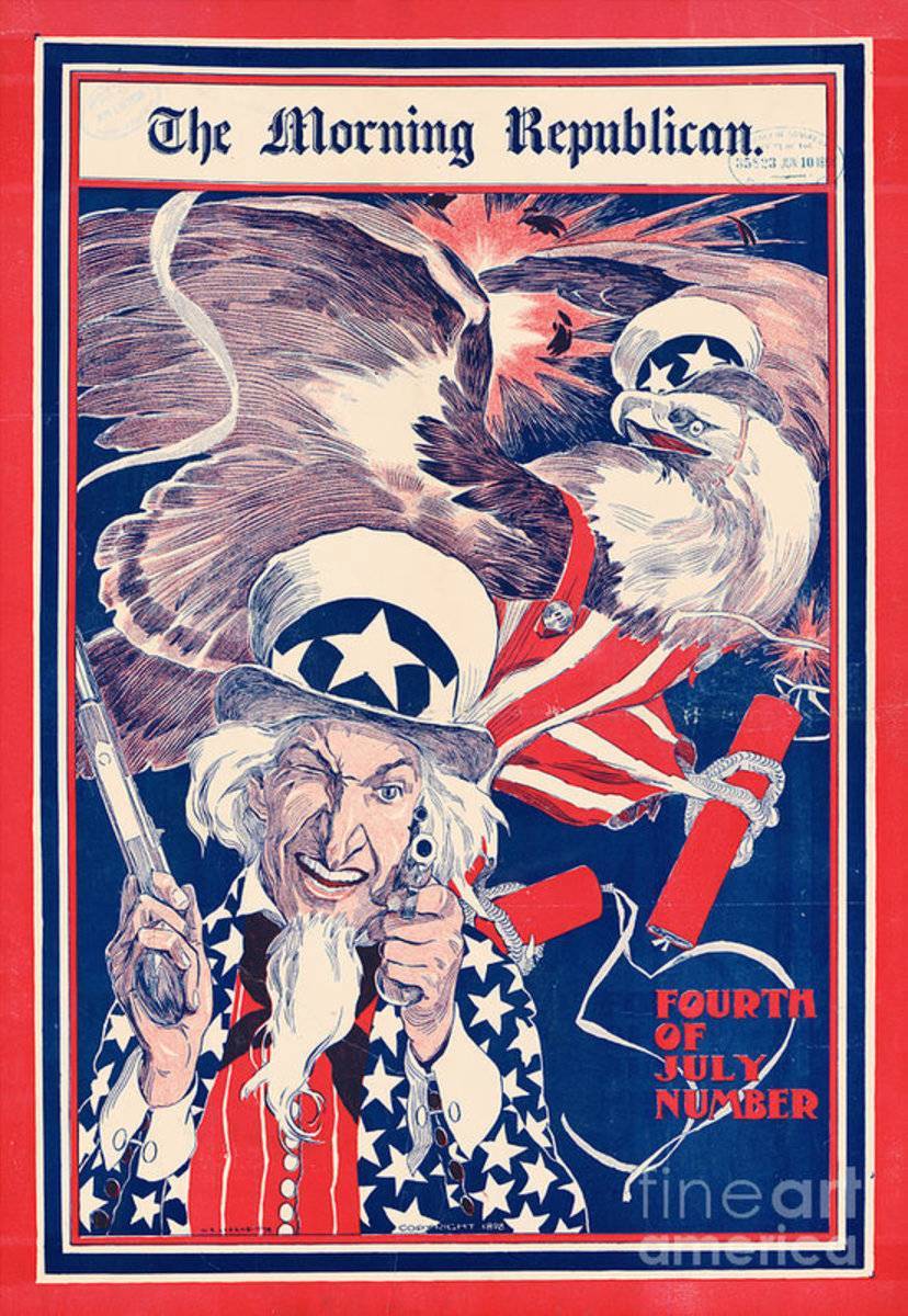 The Morning Republican Uncle Sam 1898 Restored - Poster | Canvas Wall Art Print