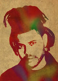 The Weeknd Pop Star Rapper Watercolor Portrait - Rapper - Poster | Canvas Wall Art Print