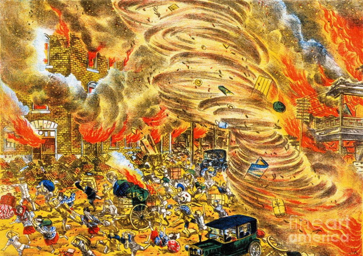 The Whirlwind Of Fire Attacked Yoshiwara Street - Poster | Canvas Wall Art Print