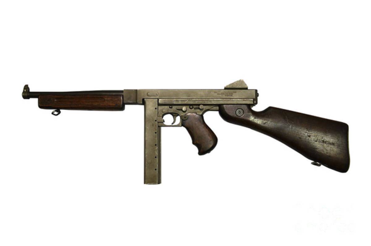 Thompson Model M1A1 Submachine Gun - Poster | Canvas Wall Art Print