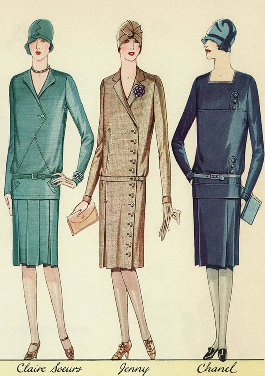 Three Flappers Modelling French Designer Outfits, 1928 - Poster | Canvas Wall Art Print
