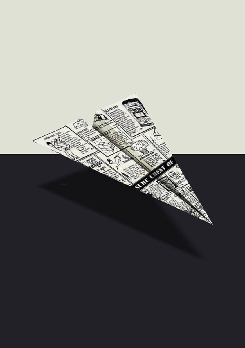 Treasure Chest Of Fun Comic Book Ad Paper Airplane - Poster | Canvas Wall Art Print