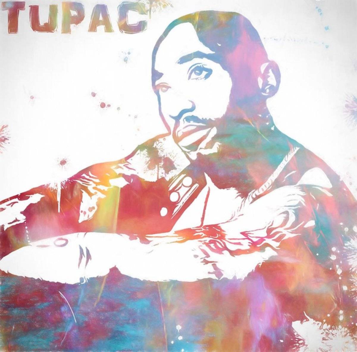 Tupac Paint Splatter - Rapper - Poster | Canvas Wall Art Print