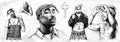 Tupac Shakur Long Drawing Art - Rapper - Poster | Canvas Wall Art Print