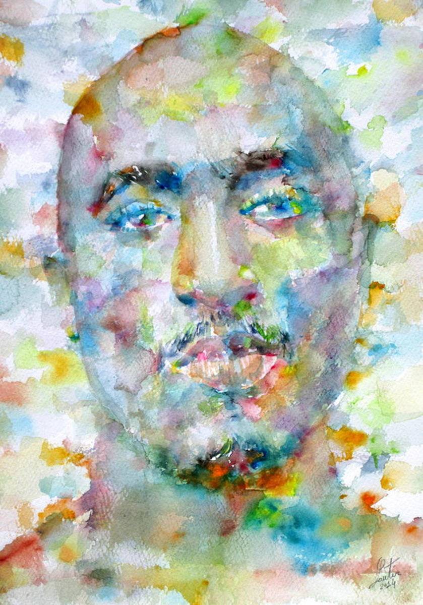 Tupac Shakur - Watercolor Portrait - Rapper - Poster | Canvas Wall Art Print